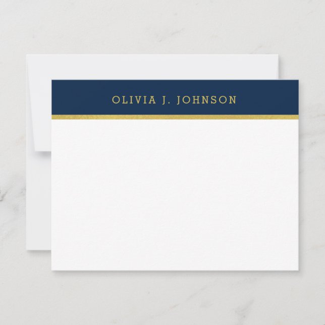 Flyttat Guld-anteckningskort för modern Elegant Anteckningskort (Framsida)