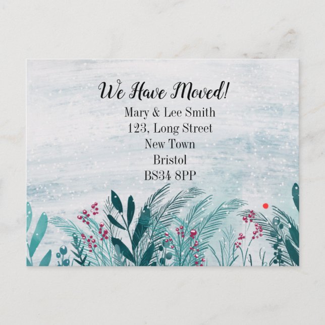 Flyttat hus flytta utomlands flyttar adress, meddelande vykort (Framsida)