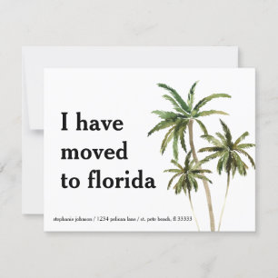 Flyttat till Florida Handflatan Träd Ny adress Meddelande