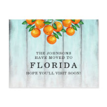 Flyttat till Florida Oranges Aqua Fence Ny adress