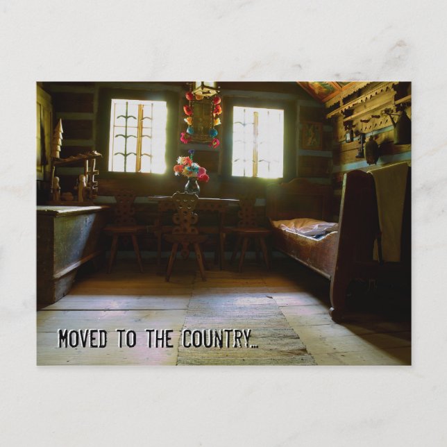 Flyttat till landsbygden | Roligt byte av adress Meddelande Vykort (Framsida)