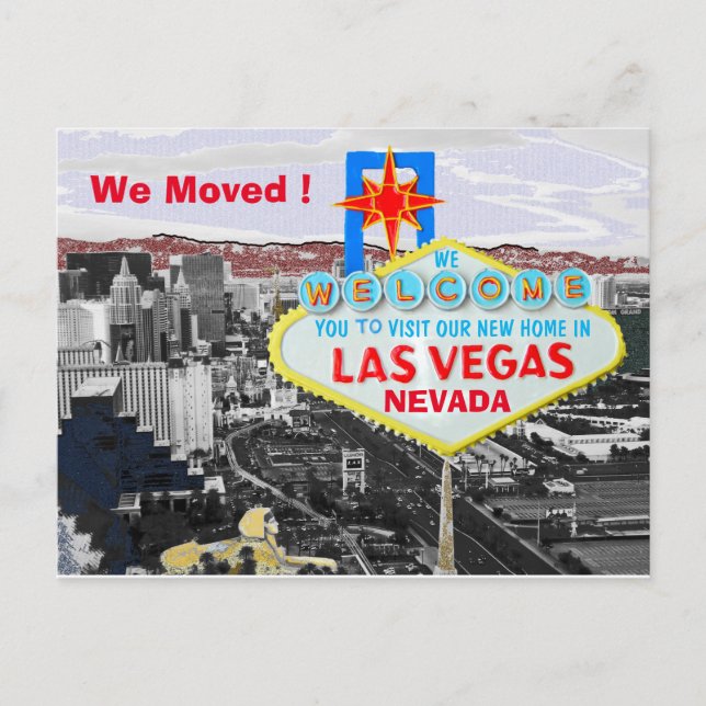 Flyttat till Las Vegas Meddelande Vykort (Framsida)