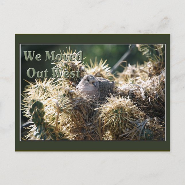 Flyttat ut Väster-vykort Meddelande Vykort (Framsida)