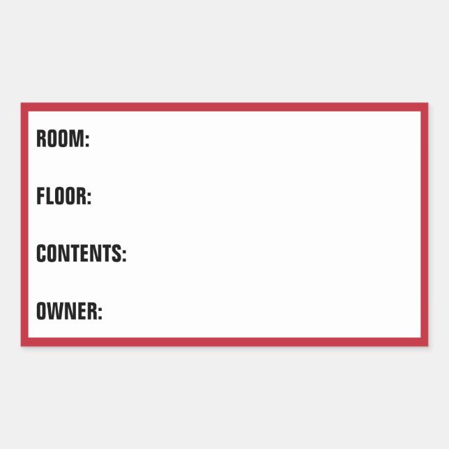 Flyttetiketter - Förvaringslåda Etiketter (Framsida)