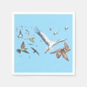 Flyttfåglar som spårar sina flygningar Illustratio Pappersservett