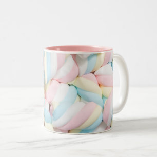 Flyttig pastellmarmallow Candy Två-Tonad Mugg