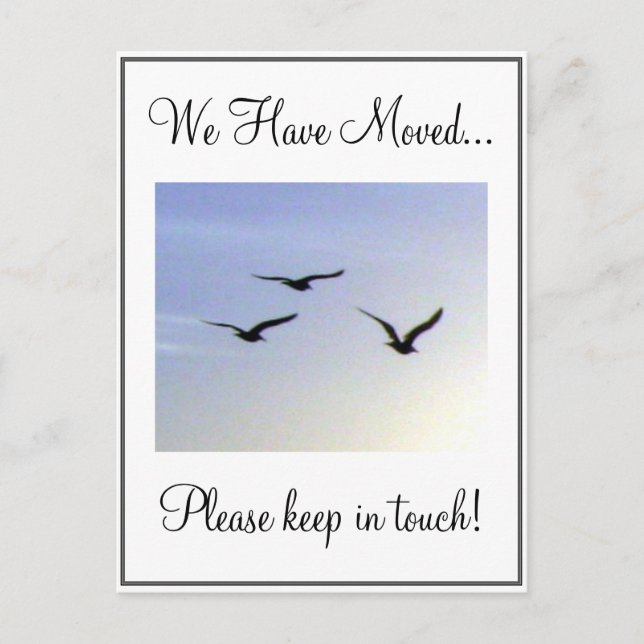 Flyttkort för Fåglar Meddelande Vykort (Framsida)