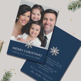 Flyttkort för fotofamilj i elegant God jul Julkort