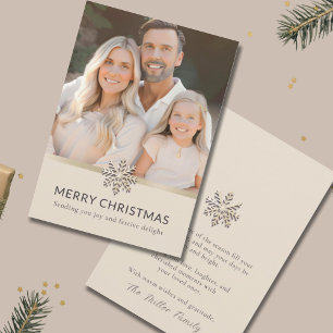 Flyttkort för fotofamilj i elegant God jul Julkort