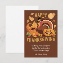 Flyttkort för happy thanksgiving hösthälsning kort