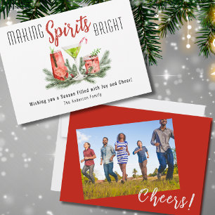 Flyttkort för minimalistisk familjefoto-Helgdag Julkort