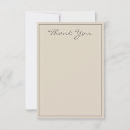 Flyttkort för minimalistisk Taupe-skript-Tack Tack Kort