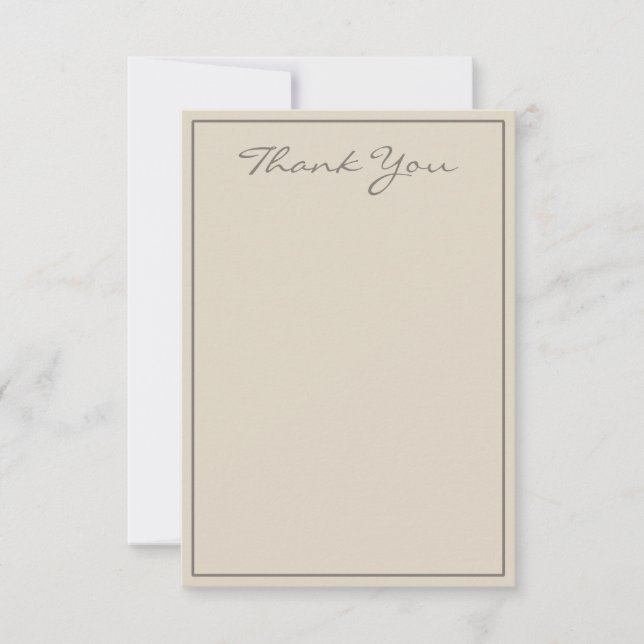 Flyttkort för minimalistisk Taupe-skript-Tack Tack Kort (Framsida)