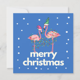 Flyttkort för Modern Roligt Flamingo God jul