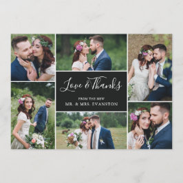 Flyttkort för Photo Collage Bröllop Tack | Ebony