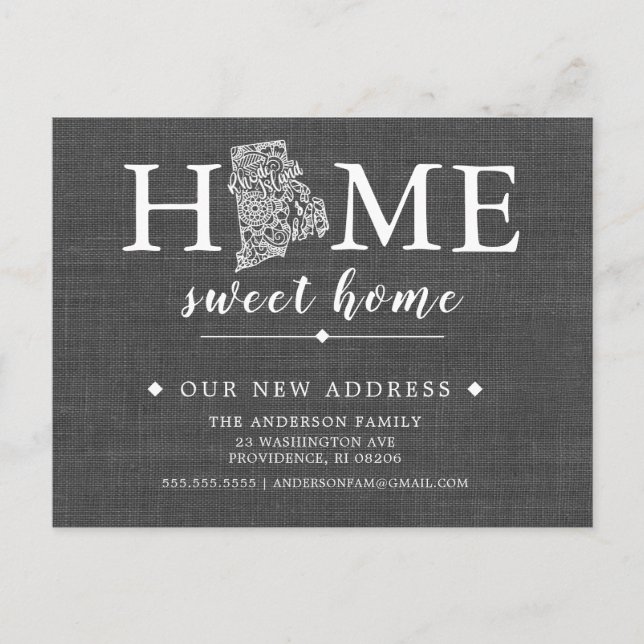 Flyttkort med Rhode Islands delstatssköld Meddelande Vykort (Framsida)