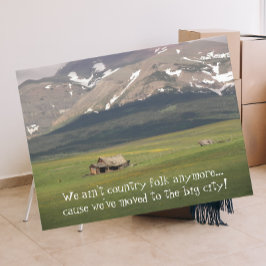 Flyttmeddelande för bergsdal landskap meddelande vykort