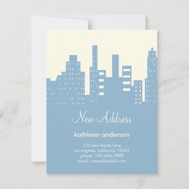 Flyttmeddelande med stadsutsikt meddelande (Framsida)