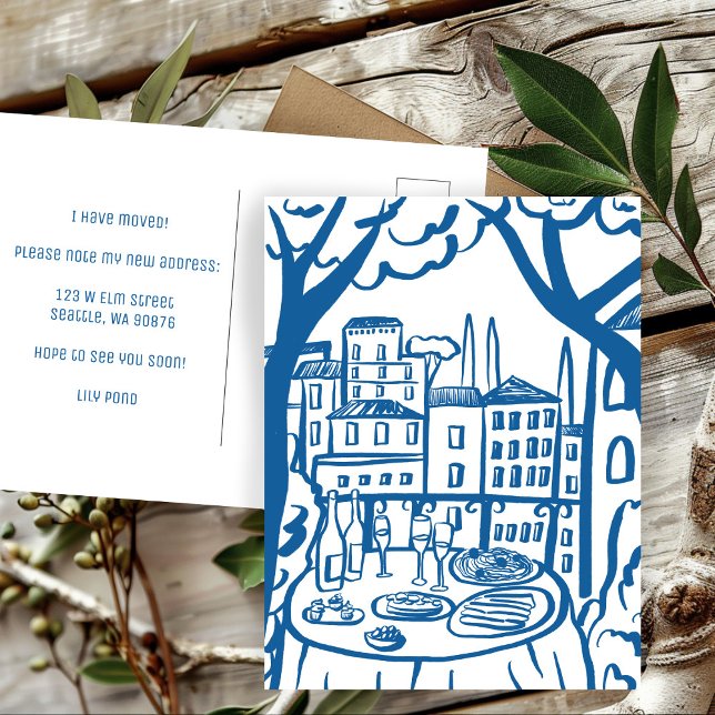 FLYTTMEDDELANDE Ny Lägenhetsadress Balkong Vykort (MOVING ANNOUNCEMENT New Apartment Address Balcony Postcard
)