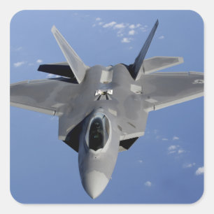 Flyttningar för en rovfågel F-22 in i placerar f Fyrkantigt Klistermärke