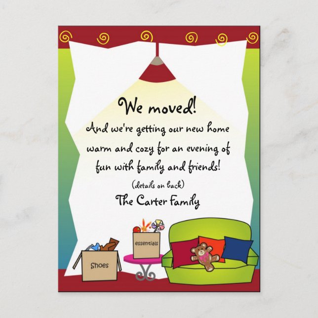 Flyttningsmeddelande Meddelande Vykort (Framsida)