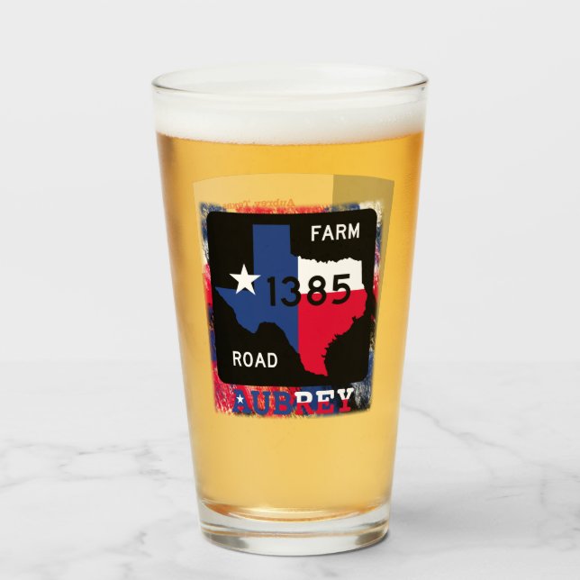 FM 1385 Rd, Aubrey, Texas, Beer Glass Glaskopp (Framsida fylld)