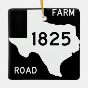 FM 1825 Pflugerville Sign Julgransprydnad Keramik