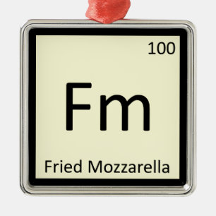 Fm - Fried Mozzarella Appetizer Chemistry Symbol Julgransprydnad Metall