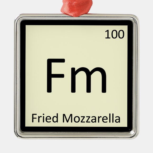 Fm - Fried Mozzarella Appetizer Chemistry Symbol Julgransprydnad Metall (Framsidan)