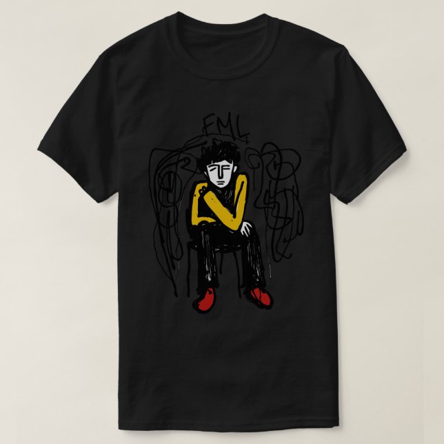 FML Ledsen Man Illustration TShirt T Shirt (Design framsida)