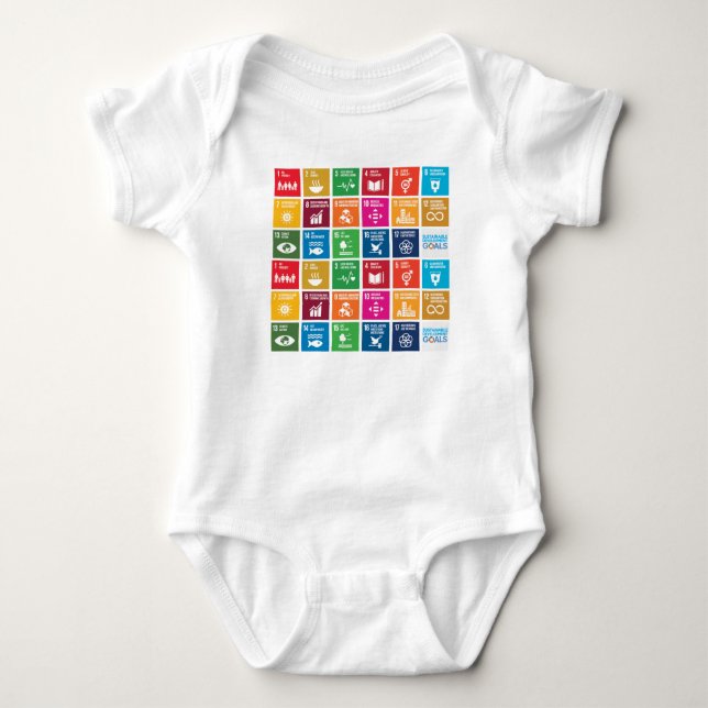 FN 17: Hållbara utvecklingsmål Baby kostym T Shirt (Framsida)