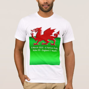 FN Rugby Winners minnesstund över Welsh Flagga T-shirt