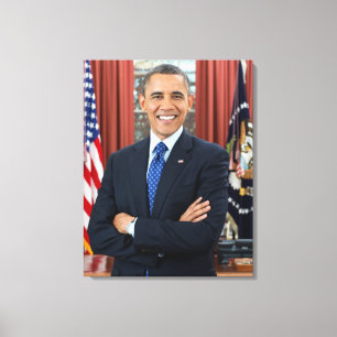 FN:s 44:e president Barack Obama Canvastryck
