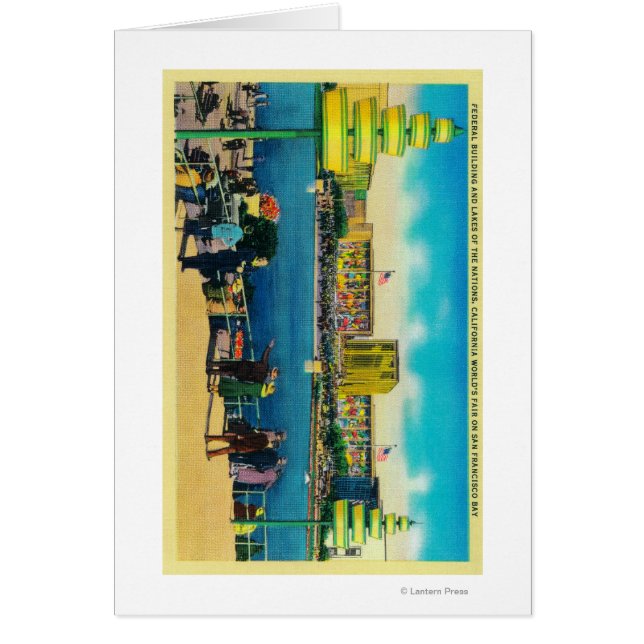 FN:s federala Byggnad och Sjöar Hälsningskort (Framsidan)