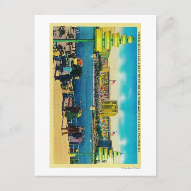 FN:s federala Byggnad och Sjöar Vykort (Framsida)