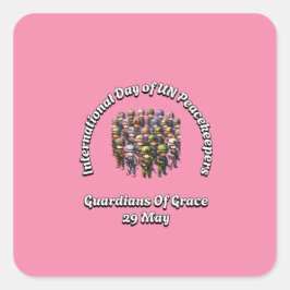 FN:s fredsbevarande styrkor i internationell: 29 m Fyrkantigt Klistermärke