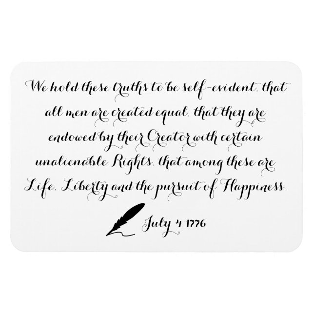 FN:s självständighetsförklaring från Stater 1776 Magnet (Horisontell)
