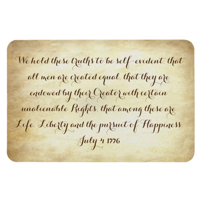 FN:s självständighetsförklaring från Stater 1776 Magnet (Horisontell)
