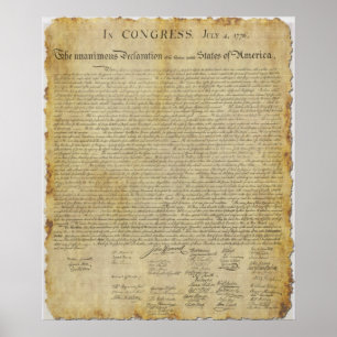 FN:s självständighetsförklaring från Stater 1776 Poster