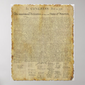 FN:s självständighetsförklaring från Stater 1776 Poster