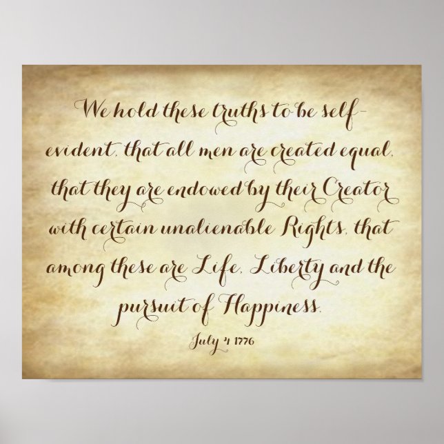 FN:s självständighetsförklaring från Stater 1776 Poster (Framsidan)
