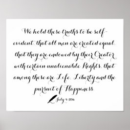 FN:s självständighetsförklaring från Stater 1776 Poster