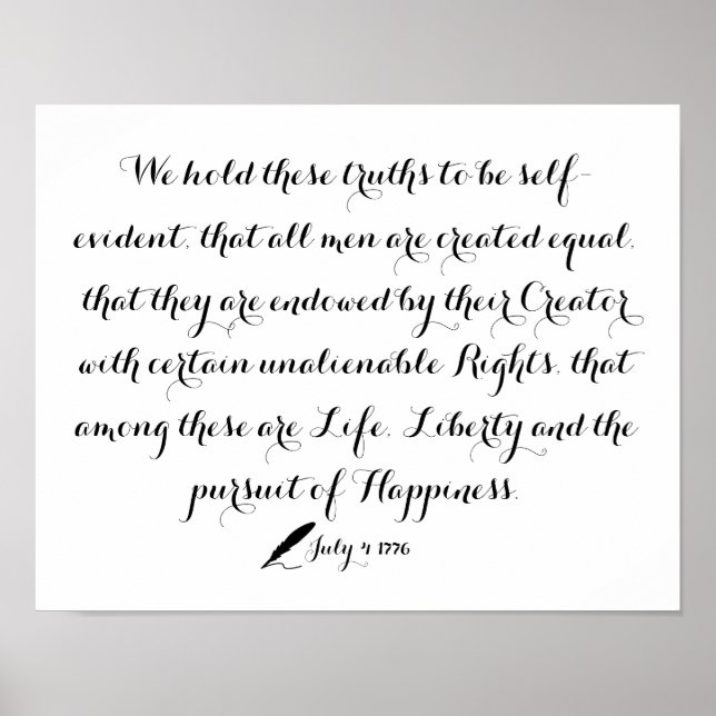 FN:s självständighetsförklaring från Stater 1776 Poster (Framsidan)