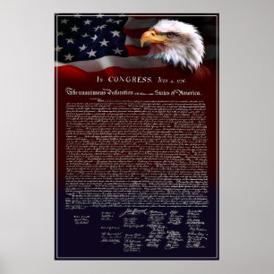FN:s självständighetsförklaring från Stater 1776 Poster