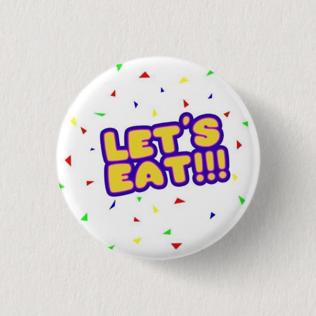 FNaF Chica Button - "LET'S EAT!!!" Fläkt Pin Knapp (Framsida)