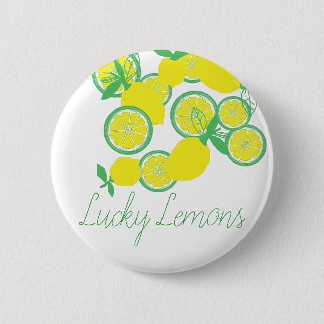 Fnapp för Lucky Lemons Organic Funky Knapp (Framsida)