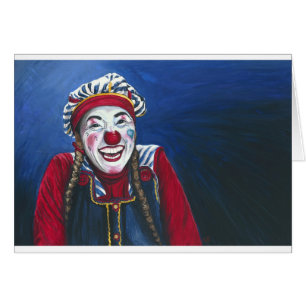 Fnissar clownmålningen hälsningskort