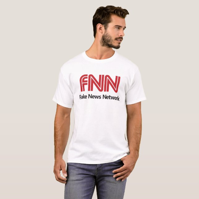 FNN Fake News Network Funny T-shirt (Hel framsida)