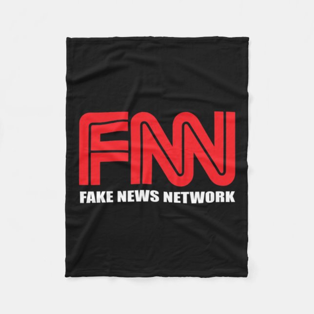 Fnn Logotyp Fake News Network Funny Trump Fleecefilt (Framsidan)