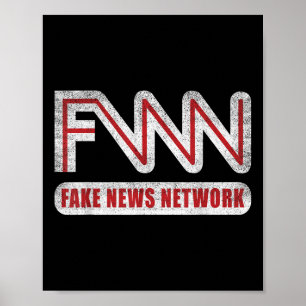 Fnn Logotyp Fake News Network Lusny Politisk Joke Poster